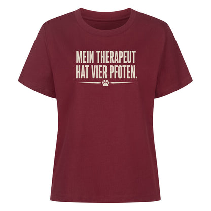 MEIN THERAPEUT HAT VIER PFOTEN. Burgunder – hunde-shirt.de