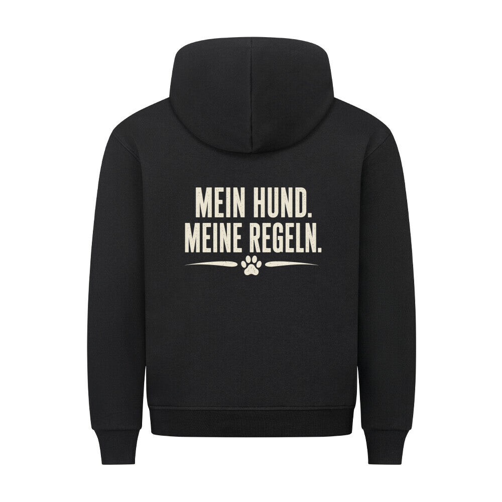 MEIN HUND. MEINE REGELN. HOODIE. Schwarz – hunde-shirt.de