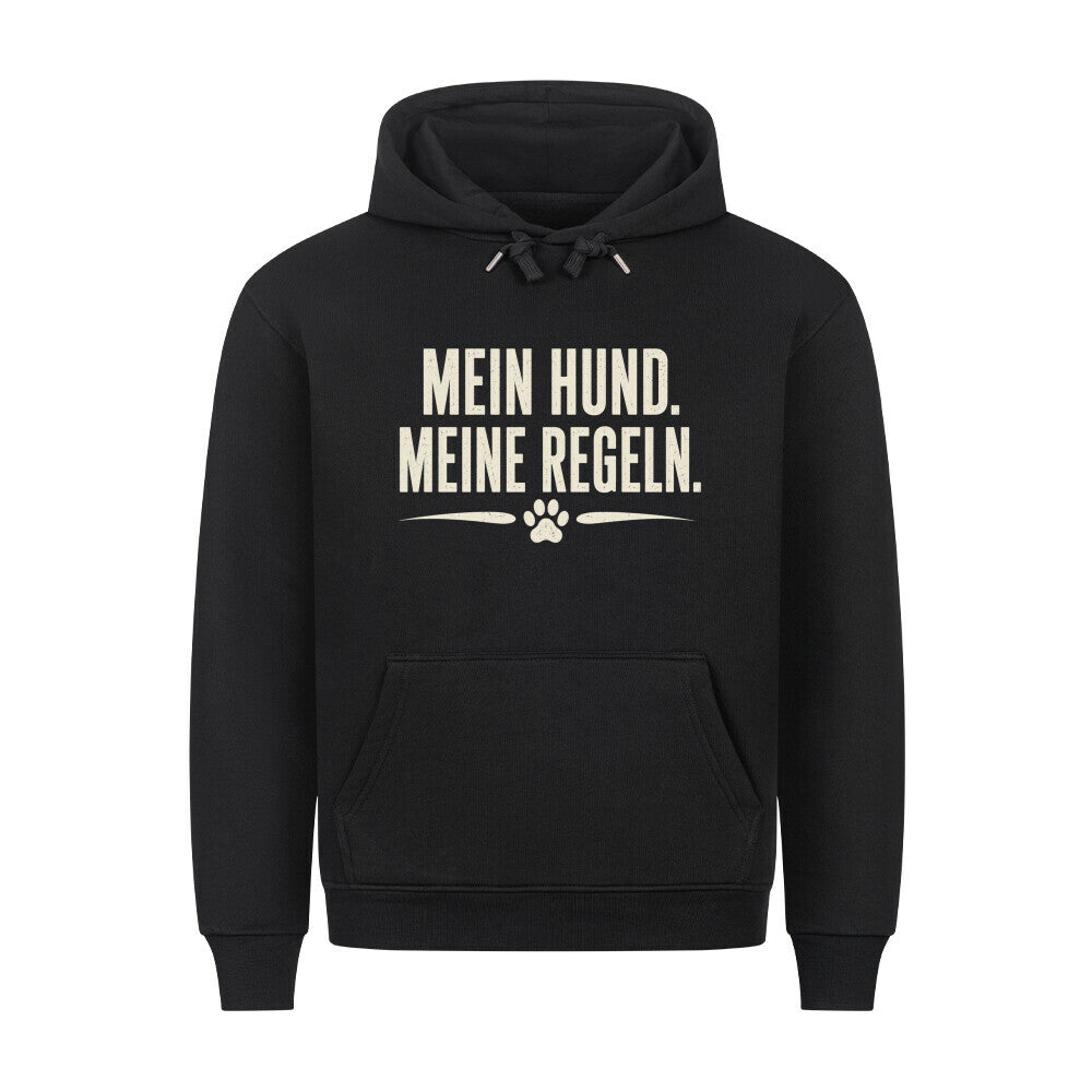 MEIN HUND. MEINE REGELN. HOODIE. Schwarz – hunde-shirt.de