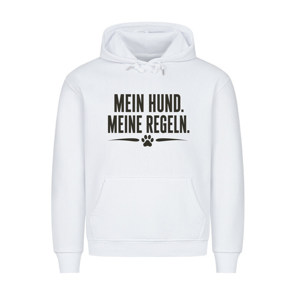 MEIN HUND. MEINE REGELN. HOODIE. Weiß – hunde-shirt.de