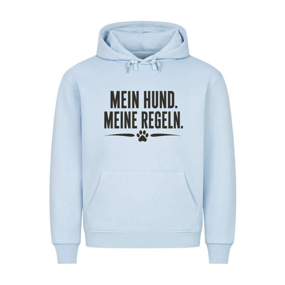 MEIN HUND. MEINE REGELN. HOODIE. Babyblau – hunde-shirt.de