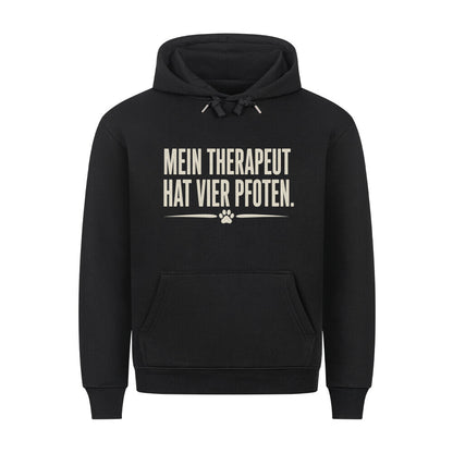 MEIN THERAPEUT HAT VIER PFOTEN. HOODIE. Schwarz – hunde-shirt.de