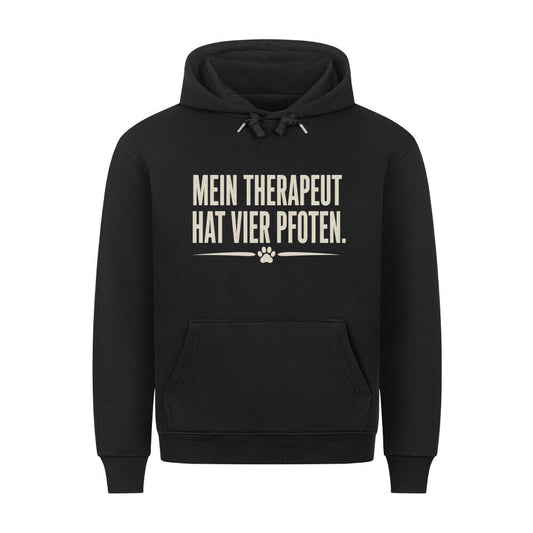 MEIN THERAPEUT HAT VIER PFOTEN. HOODIE. Schwarz – hunde-shirt.de