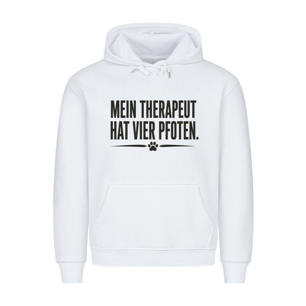 MEIN THERAPEUT HAT VIER PFOTEN. HOODIE. Weiß – hunde-shirt.de