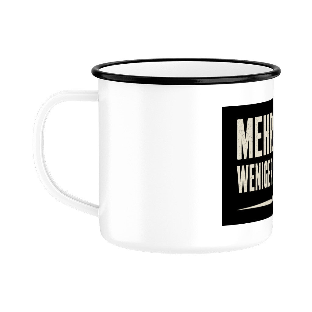 MEHR HUND. WENIGER MENSCHEN. EMAILLE TASSE. – hunde-shirt.de