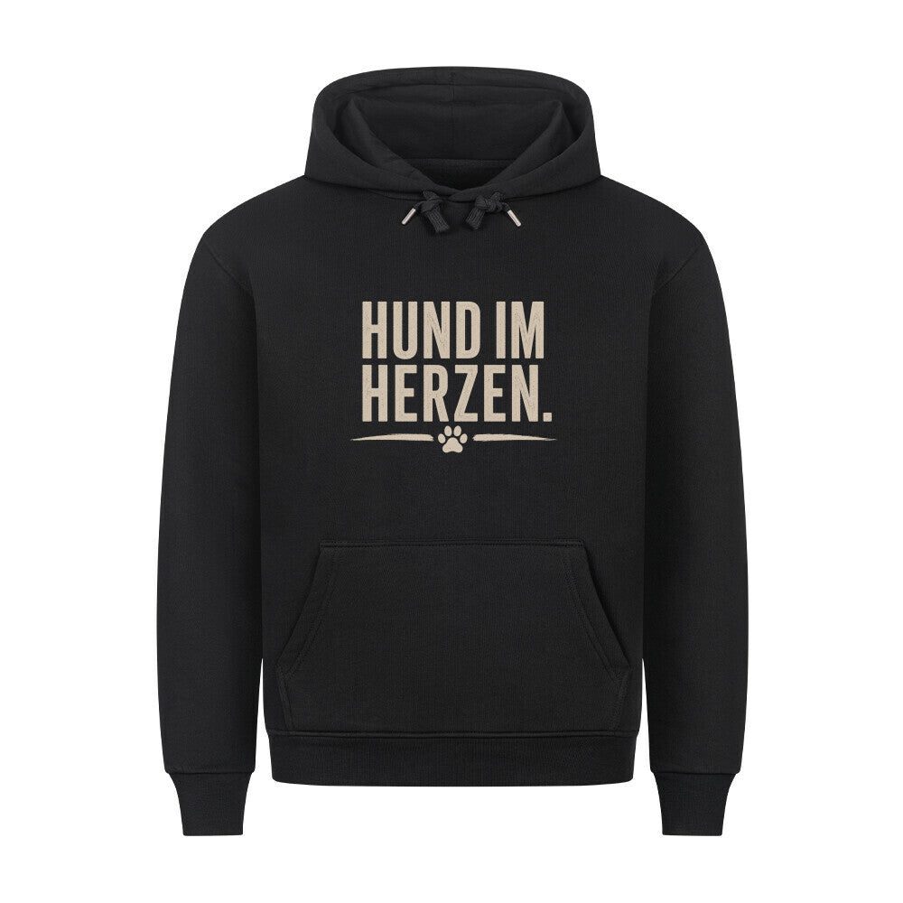 HUND IM HERZEN. HOODIE. Schwarz – hunde-shirt.de