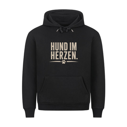 HUND IM HERZEN. HOODIE. Schwarz – hunde-shirt.de