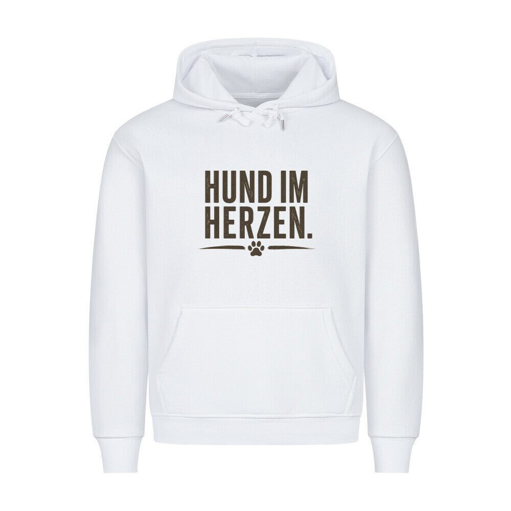 HUND IM HERZEN. HOODIE. Weiß – hunde-shirt.de