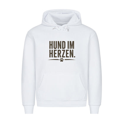 HUND IM HERZEN. HOODIE. Weiß – hunde-shirt.de