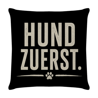 HUND ZUERST. KISSEN. Weiß – hunde-shirt.de